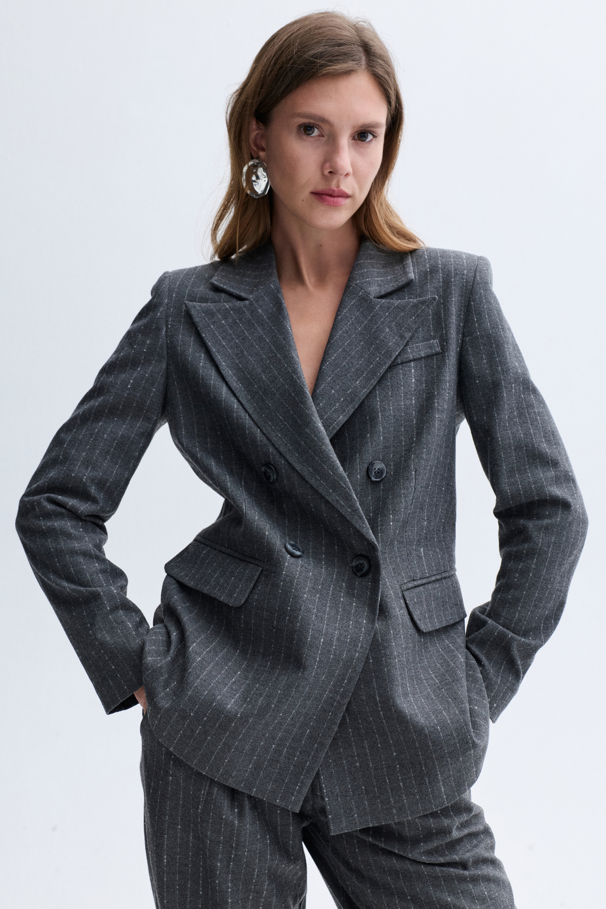 FITTED ÇİZGİLİ BLAZER CEKET