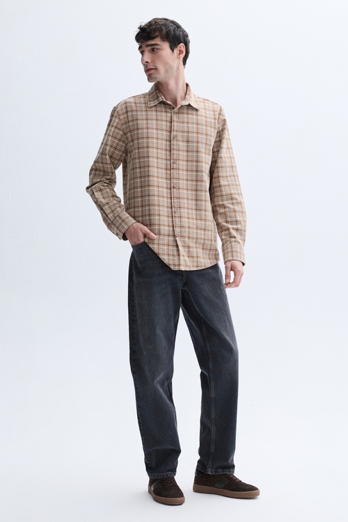  REGULAR FIT UZUN KOLLU EKOSELİ GÖMLEK