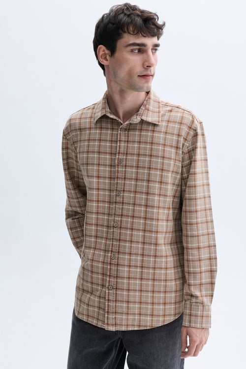 REGULAR FIT UZUN KOLLU EKOSELİ GÖMLEK