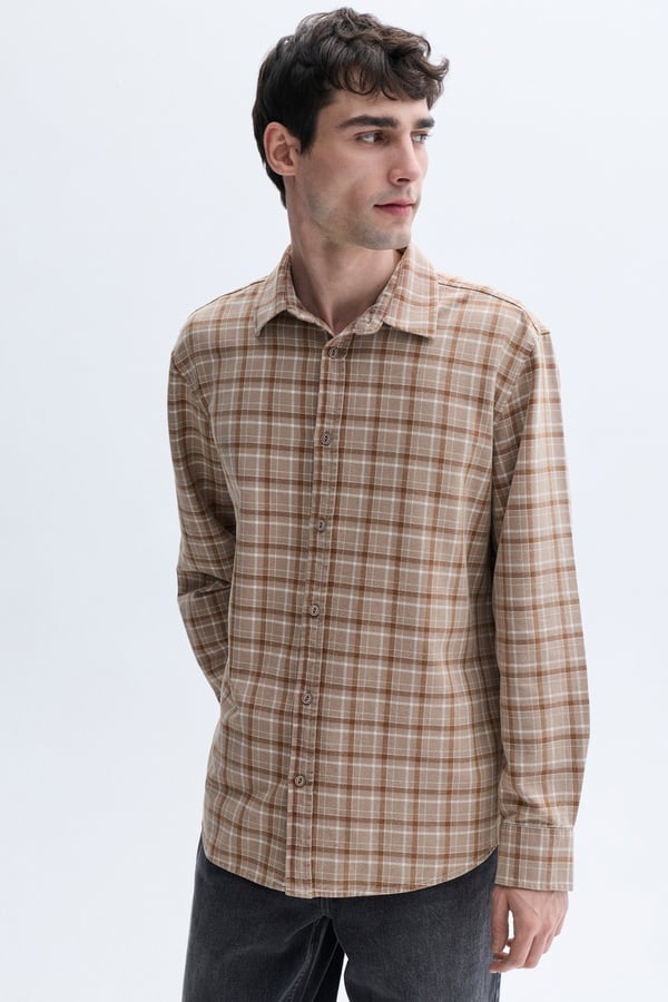 REGULAR FIT UZUN KOLLU EKOSELİ GÖMLEK