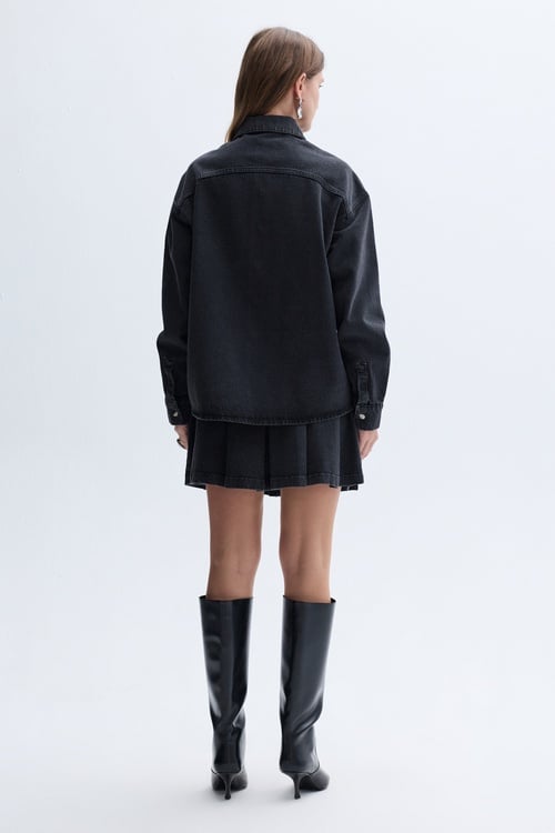 PİLELİ MİNİ JEAN ETEK