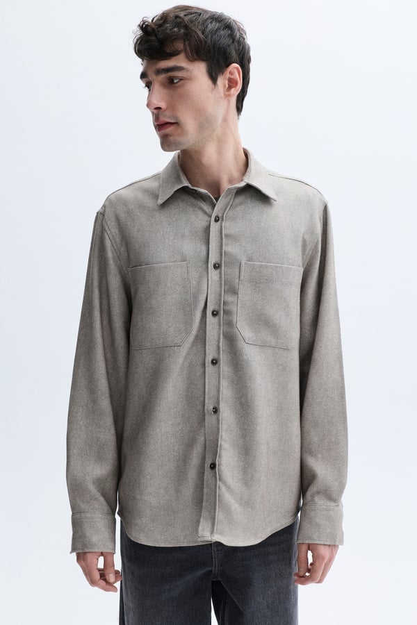 ÇİFT CEPLİ REGULAR FIT LİYOSEL UZUN KOLLU GÖMLEK