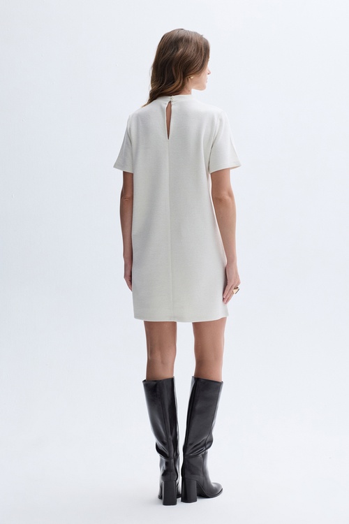 KISA KOLLU FITTED MİNİ ELBİSE