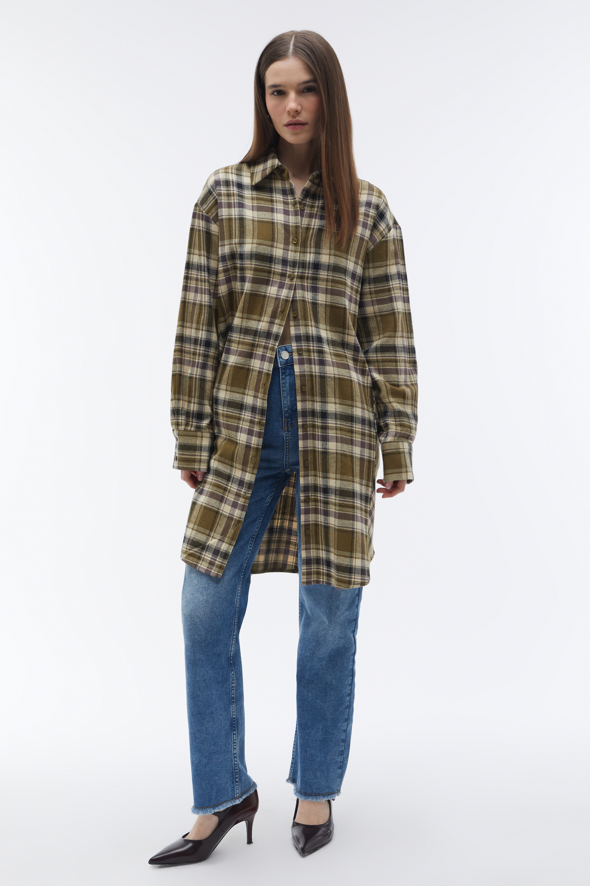 EKOSELİ MİNİ GÖMLEK ELBİSE