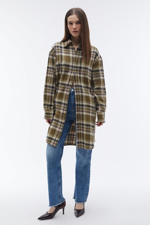 EKOSELİ MİNİ GÖMLEK ELBİSE