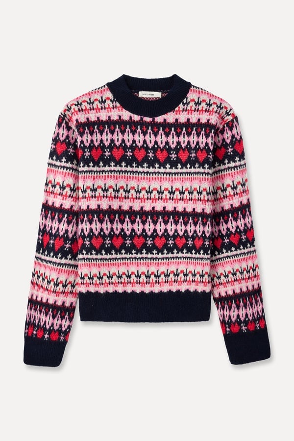 JAKARLI LOOSE FIT BİSİKLET YAKA KAZAK