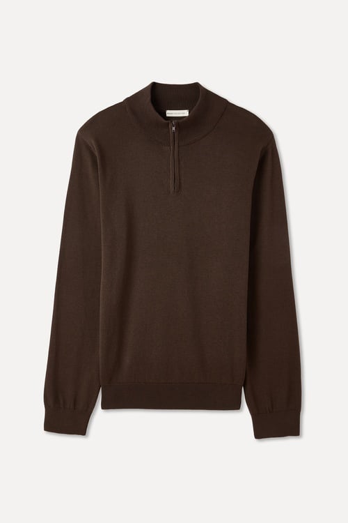 FERMUARLI DİK YAKA TRİKO KAZAK