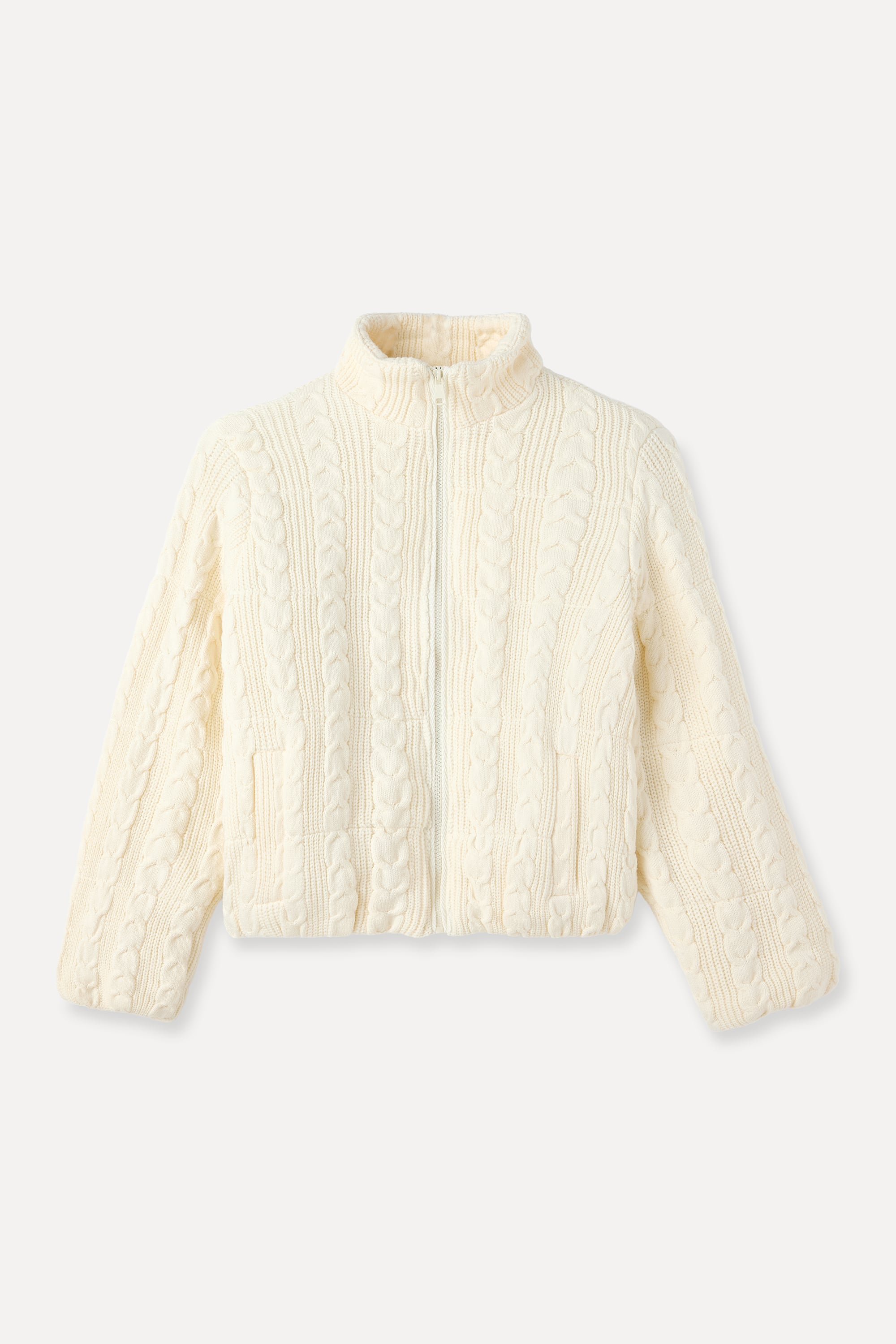 ÖRGÜLÜ DİK YAKA MONT CEKET