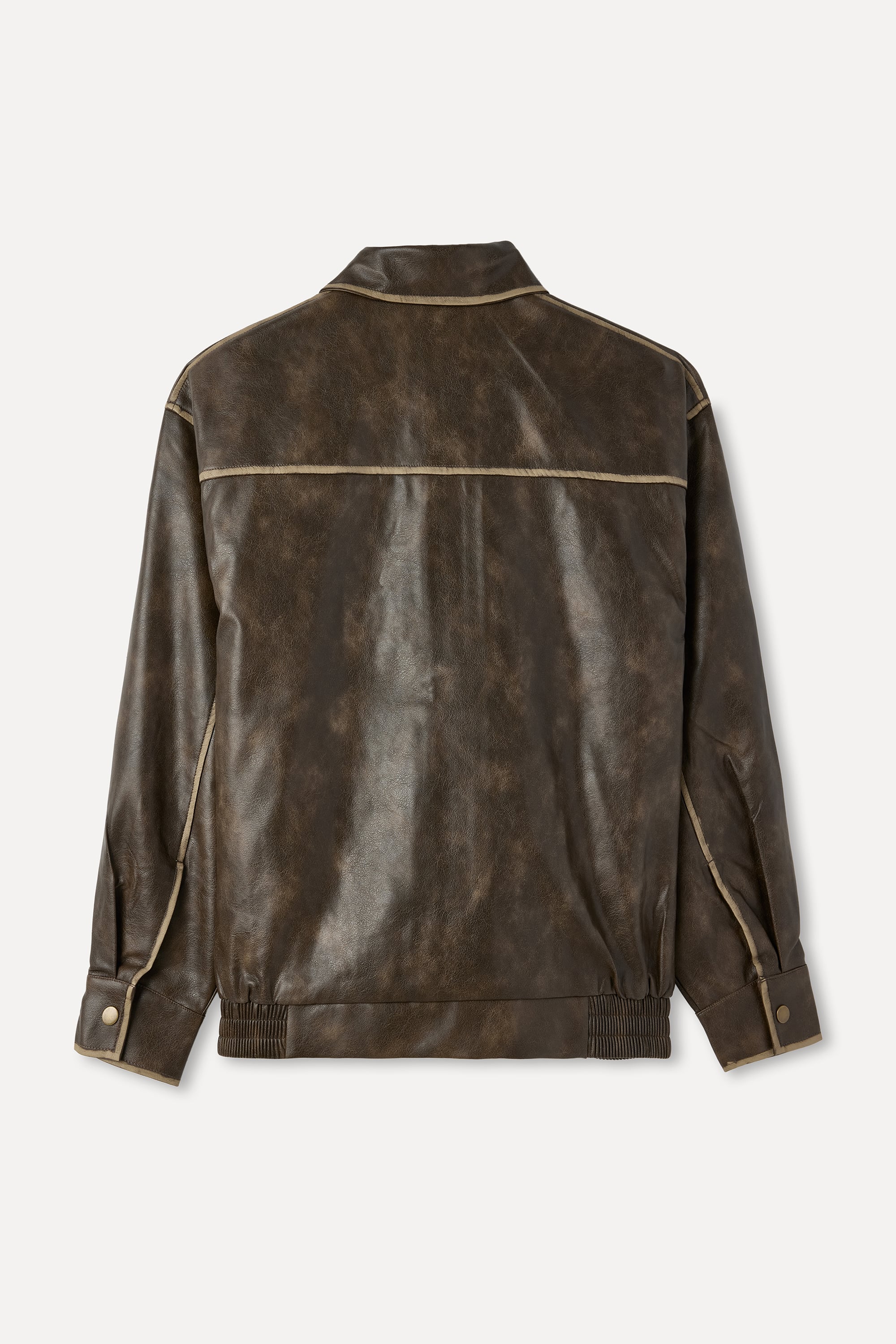 DERİ GÖRÜNÜMLÜ OVERSIZE MONT CEKET