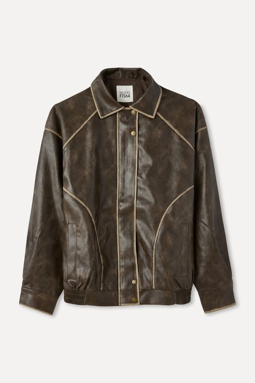  DERİ GÖRÜNÜMLÜ OVERSIZE MONT CEKET