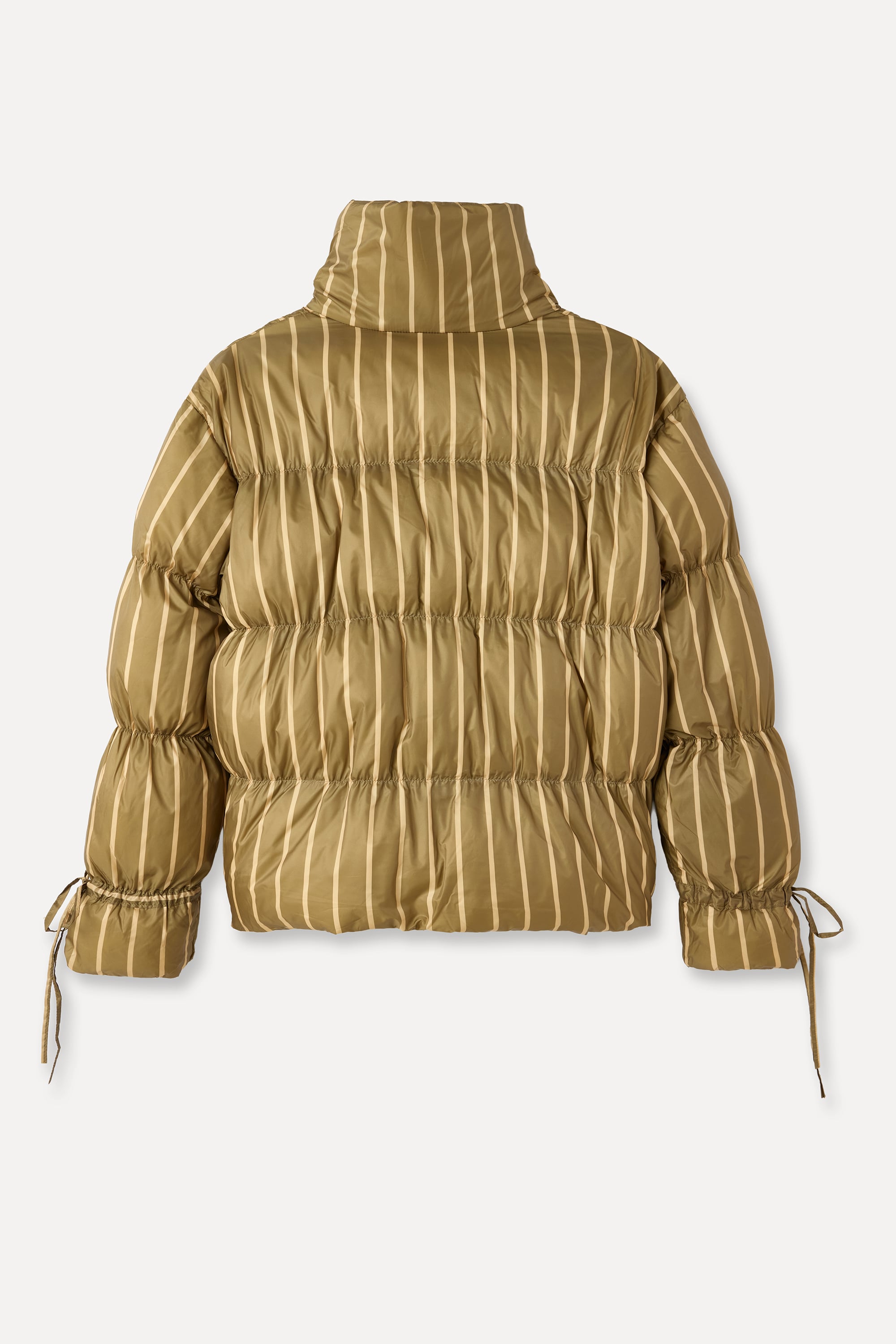 ÇİZGİLİ DİK YAKA PUFFER MONT