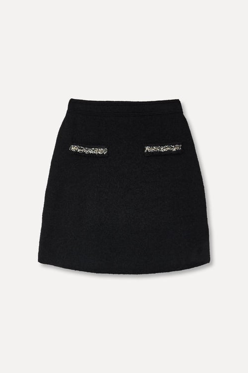 ÖN CEP DETAYLI MİNİ ETEK