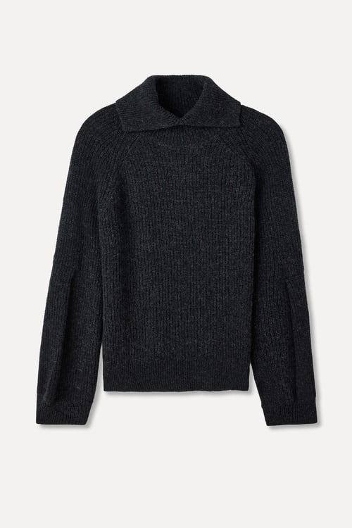 LOOSE FIT DİK YAKA YÜNLÜ KAZAK