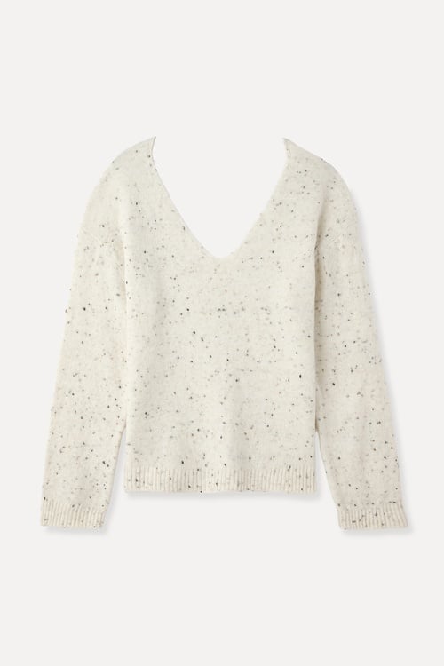 TEKSTÜRLÜ V YAKA LOOSE FIT KAZAK