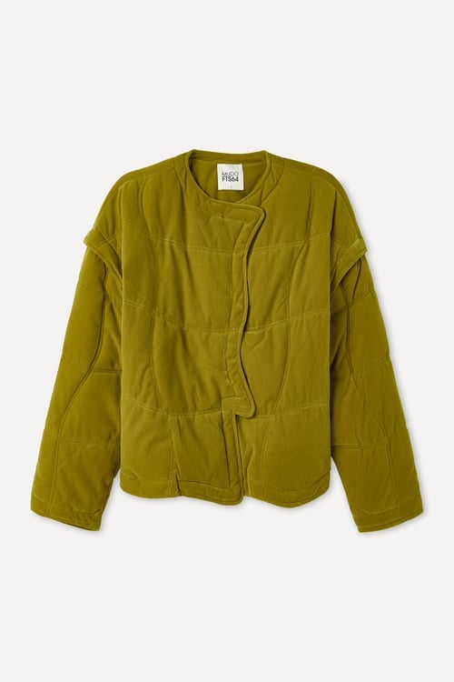  KAPİTONELİ ASİMETRİK KAPAMA CROP MONT CEKET