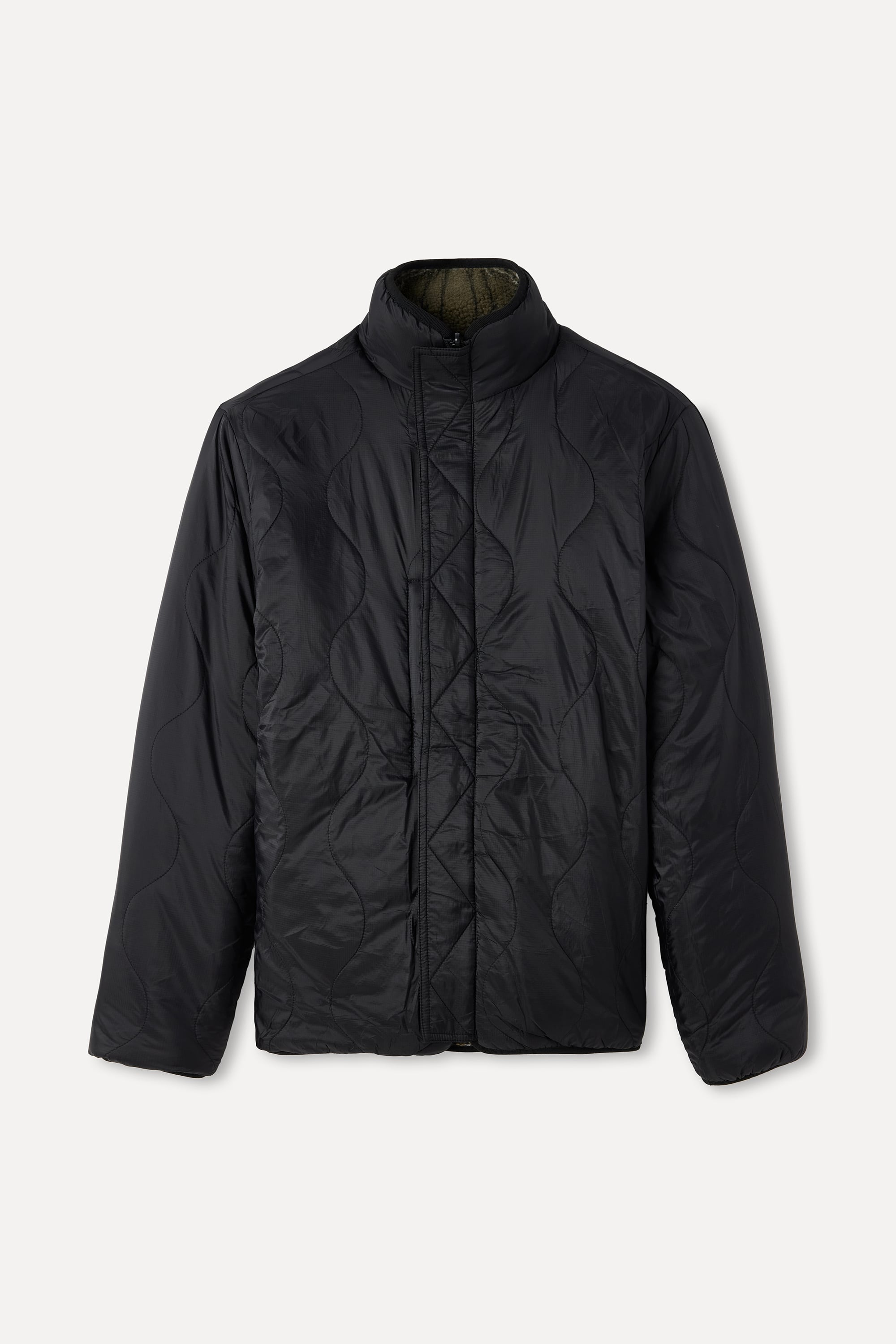 DİK YAKA ÇİFT TARAFLI PELÜŞ MONT CEKET