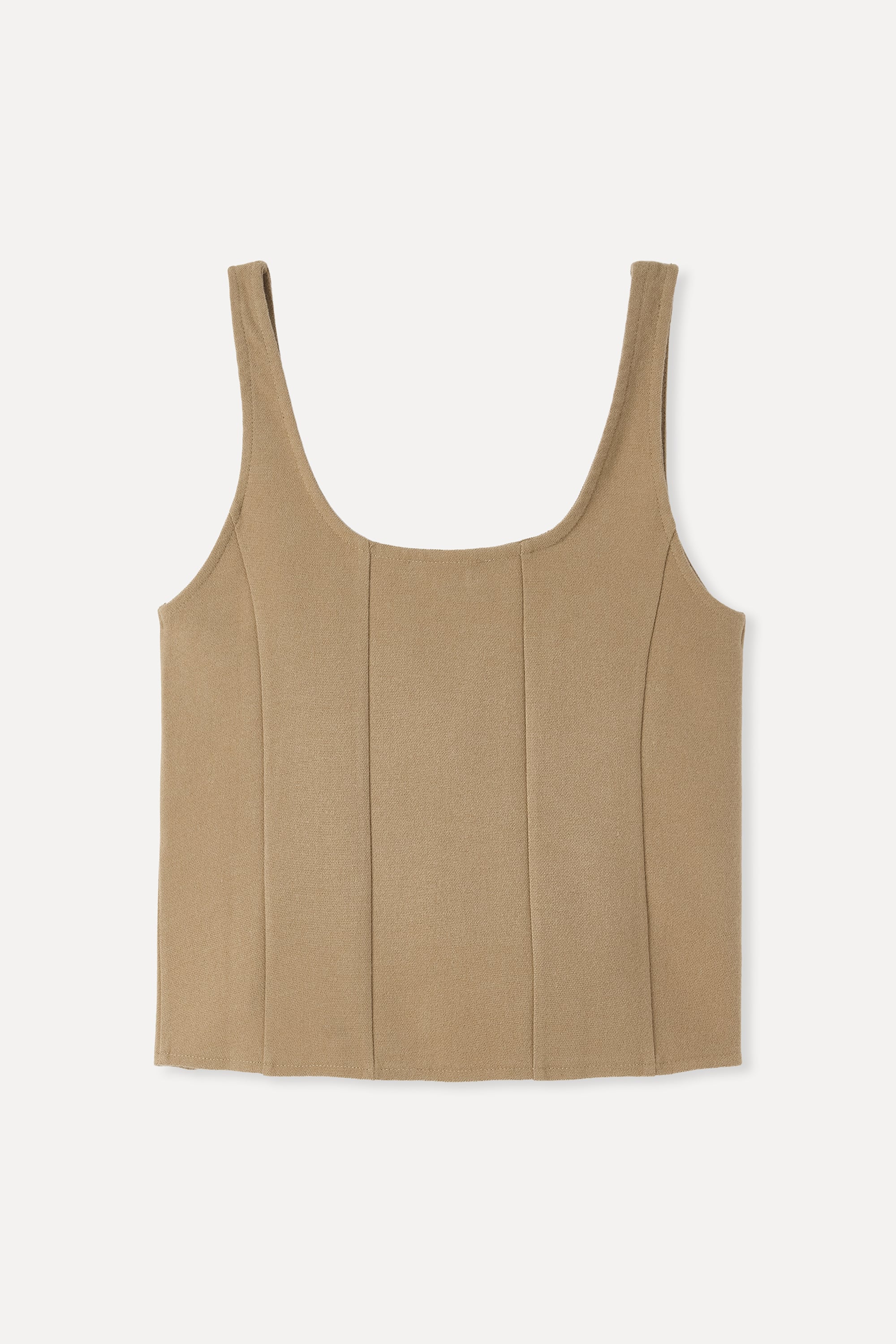 FITTED U YAKA FERMUARLI KOLSUZ BLUZ