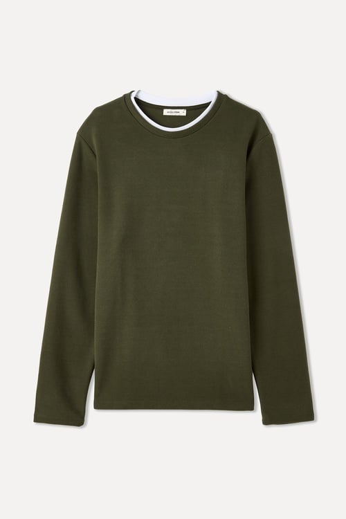  YAKA DETAYLI BİSİKLET YAKA SWEATSHIRT