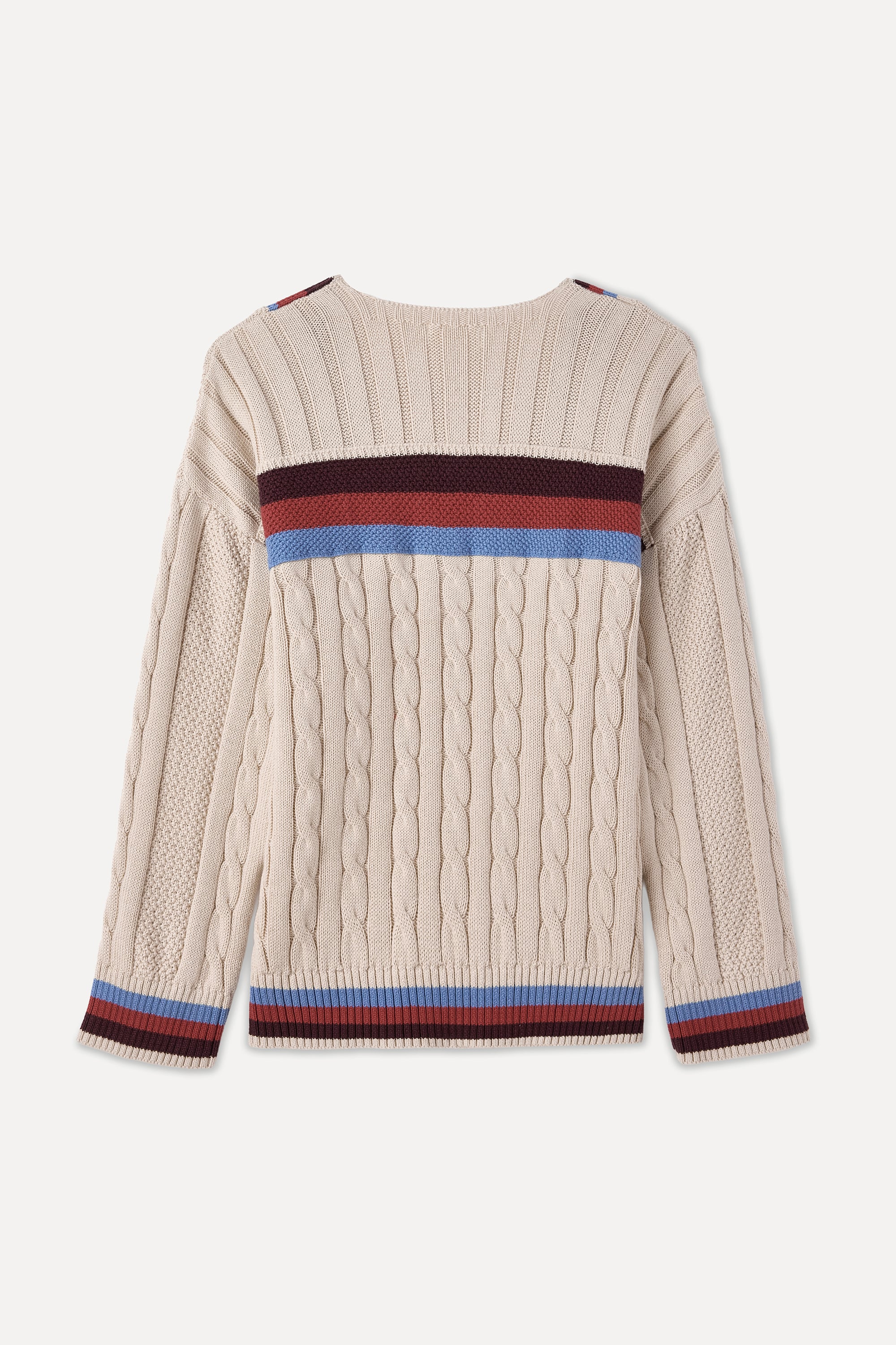 ÇİZGİLİ LOOSE FIT V YAKA KAZAK