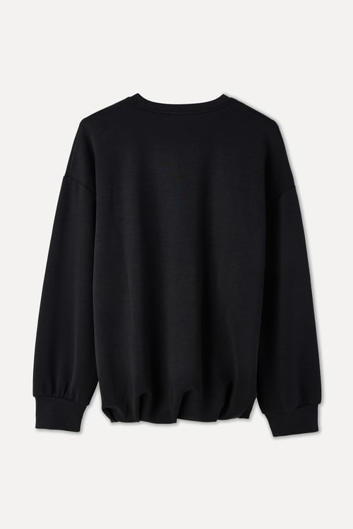 MODAL KARIŞIMLI BİSİKLET YAKA OVERSIZE SWEATSHIRT