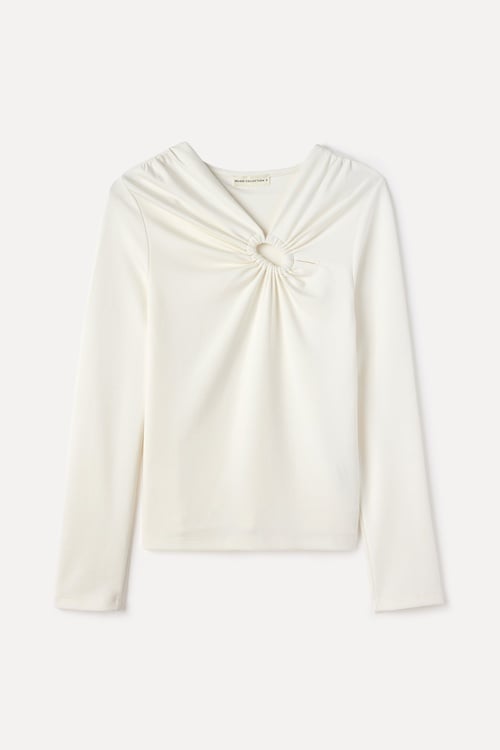 YAKA DETAYLI FITTED MODAL BLUZ