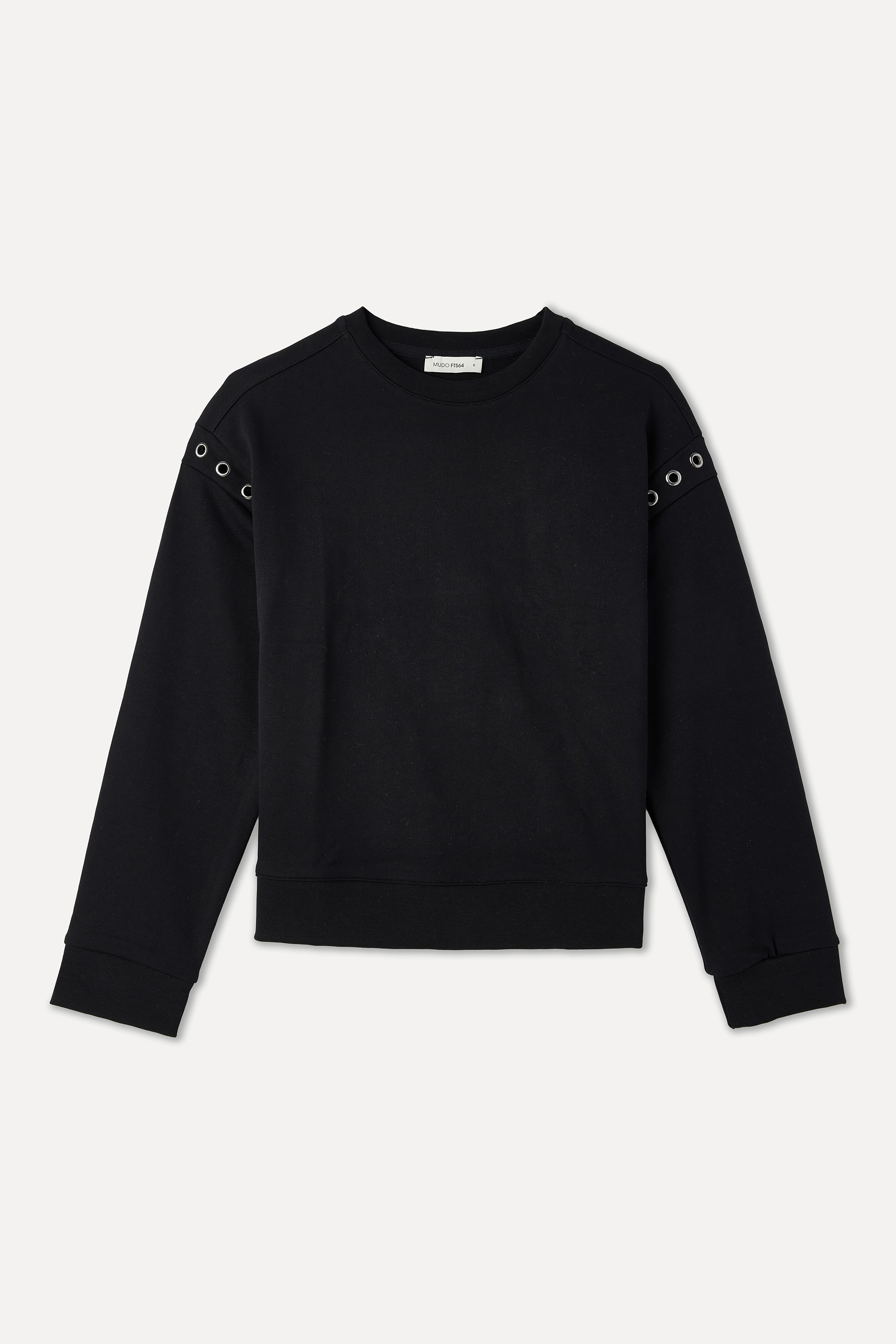 KUŞ GÖZÜ DETAYLI BİSİKLET YAKA SWEATSHIRT