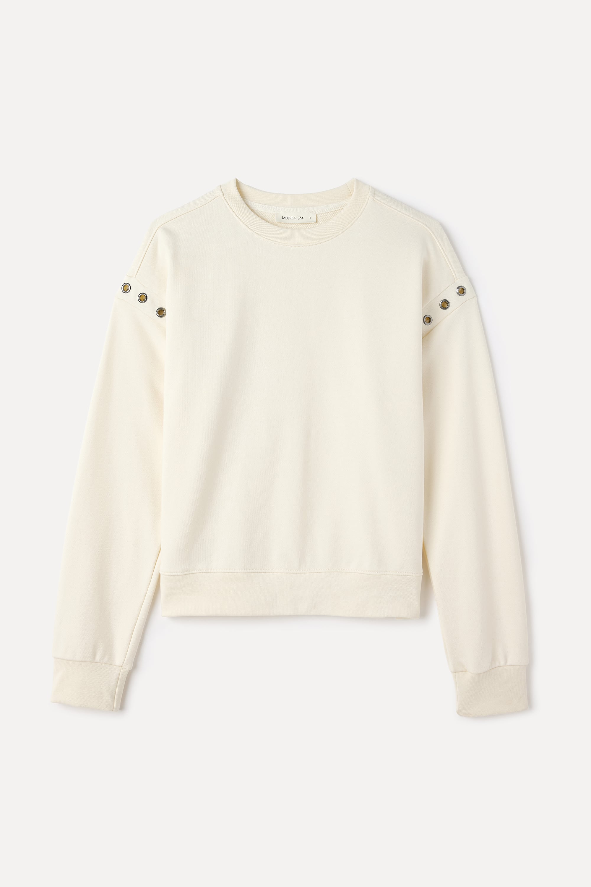 KUŞ GÖZÜ DETAYLI BİSİKLET YAKA SWEATSHIRT