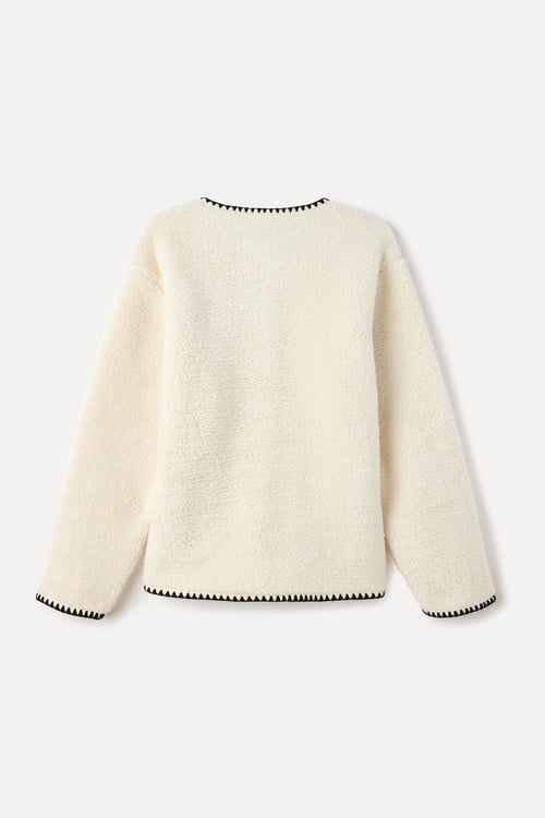 CEP DETAYLI PELÜŞ SWEATSHIRT