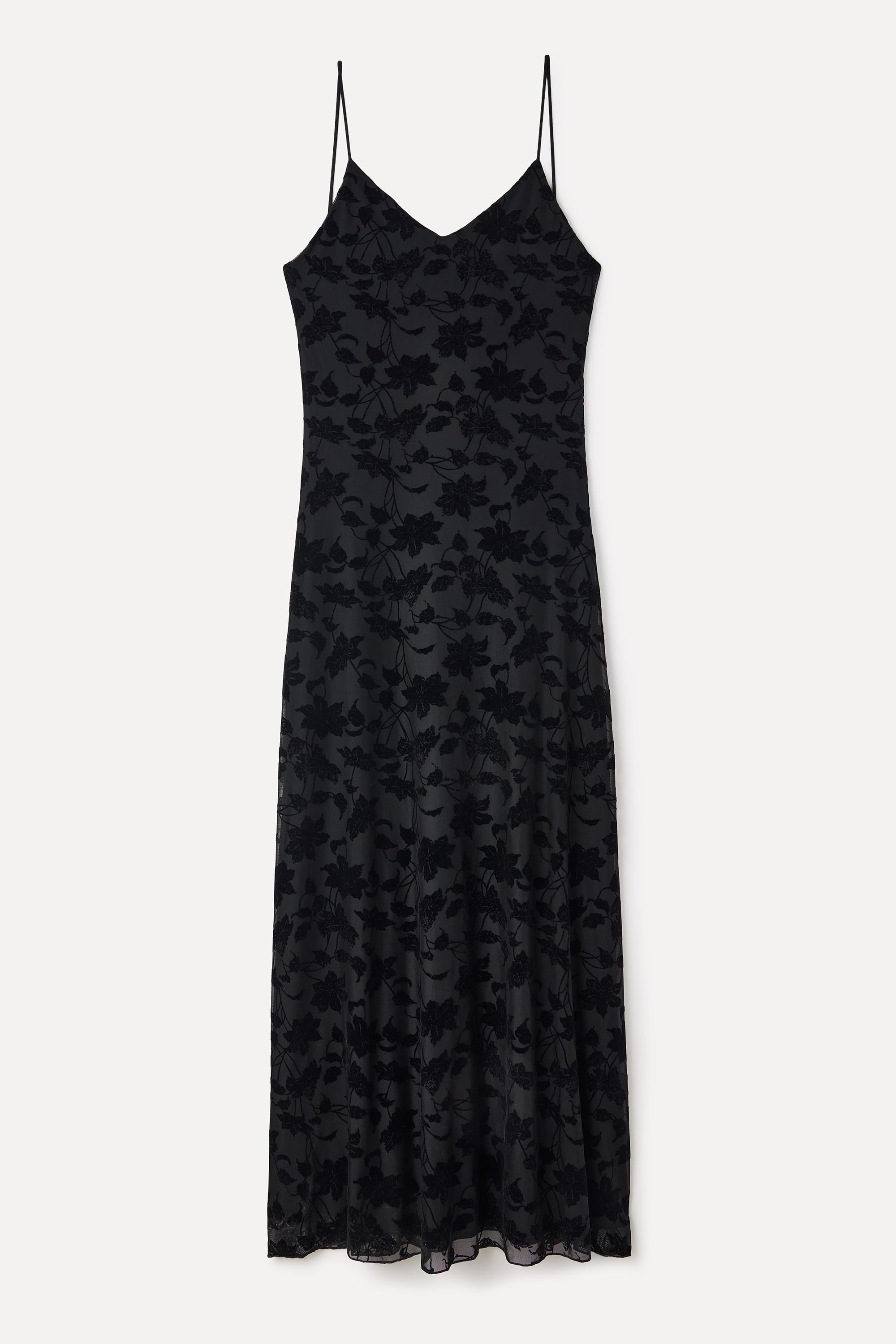 BASKILI KOLSUZ UZUN ELBİSE