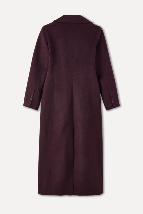 YÜN KARIŞIMLI UZUN KAŞE PALTO