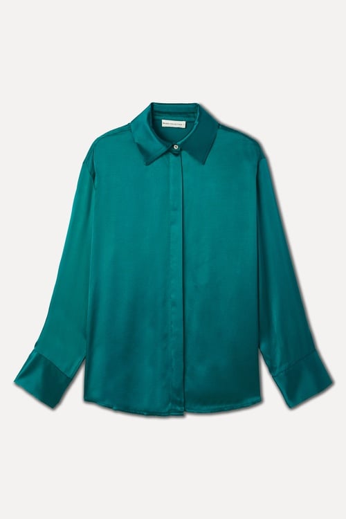 OVERSIZE SATEN DOKULU GÖMLEK