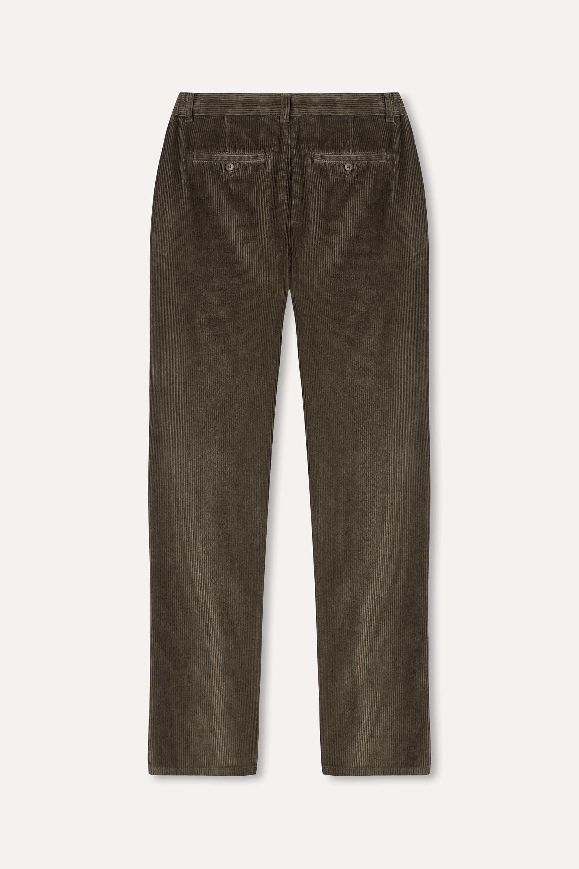 Erkek Haki Slim Straight Fit Kadife Pantolon