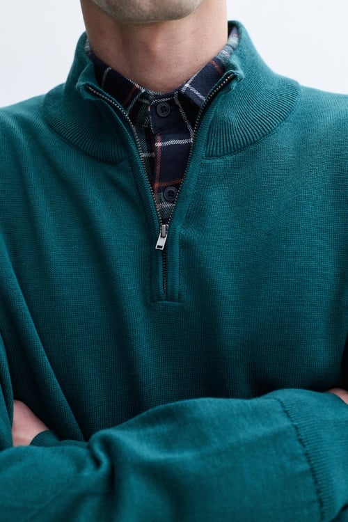 FERMUARLI DİK YAKA TRİKO KAZAK