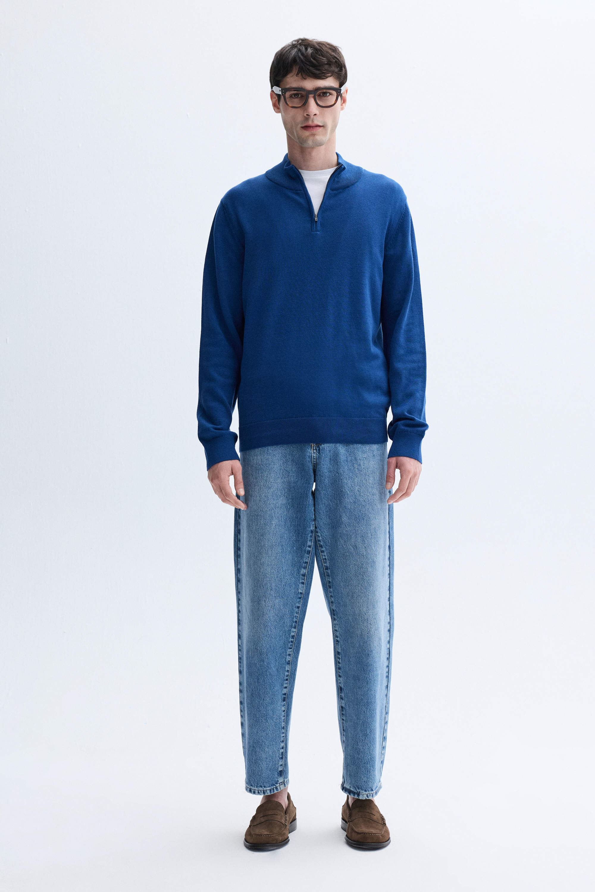 FERMUARLI DİK YAKA TRİKO KAZAK