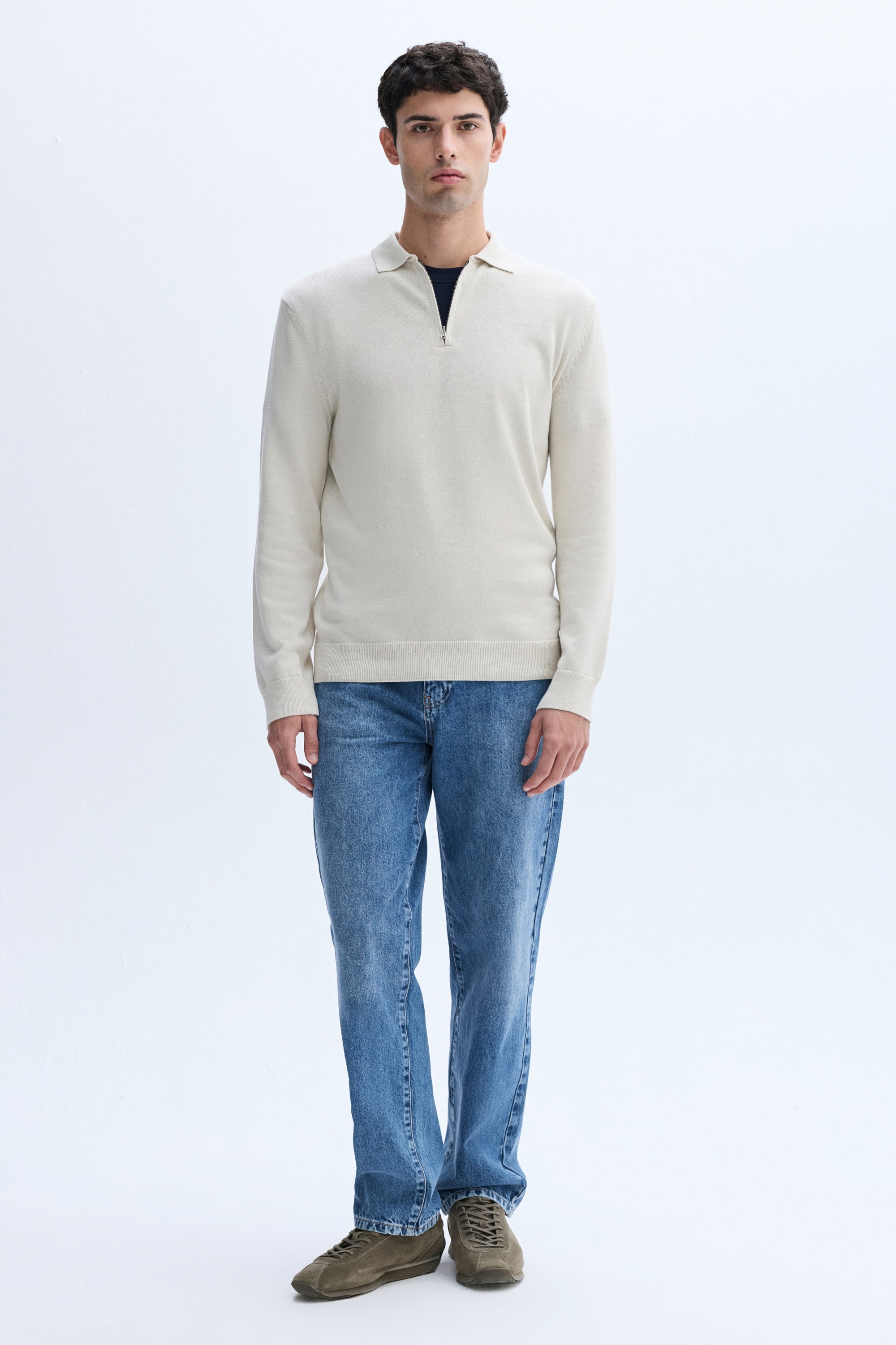 FERMUARLI POLO YAKA TRİKO KAZAK