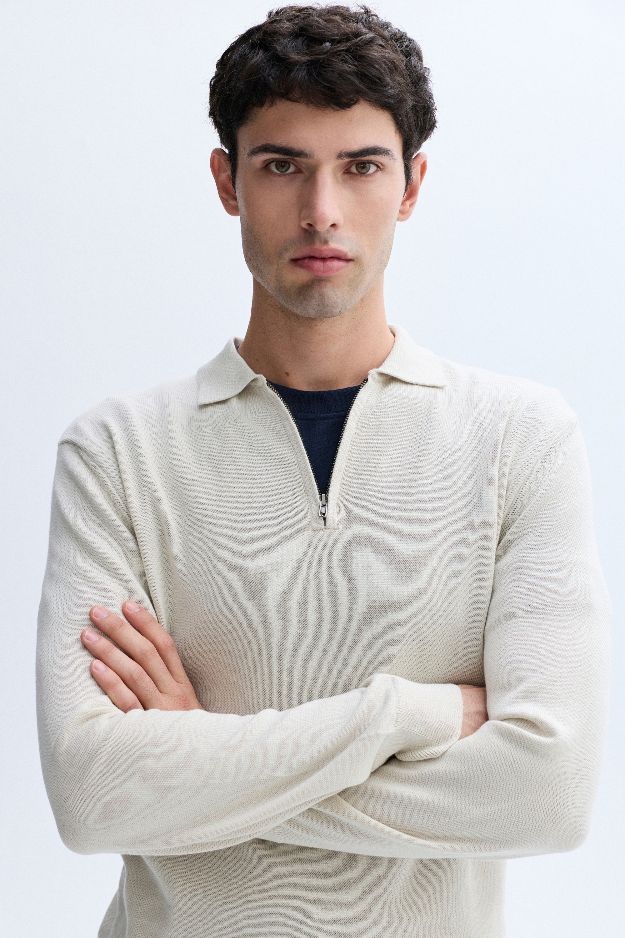 FERMUARLI POLO YAKA TRİKO KAZAK