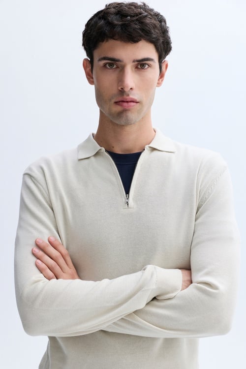  FERMUARLI POLO YAKA TRİKO KAZAK