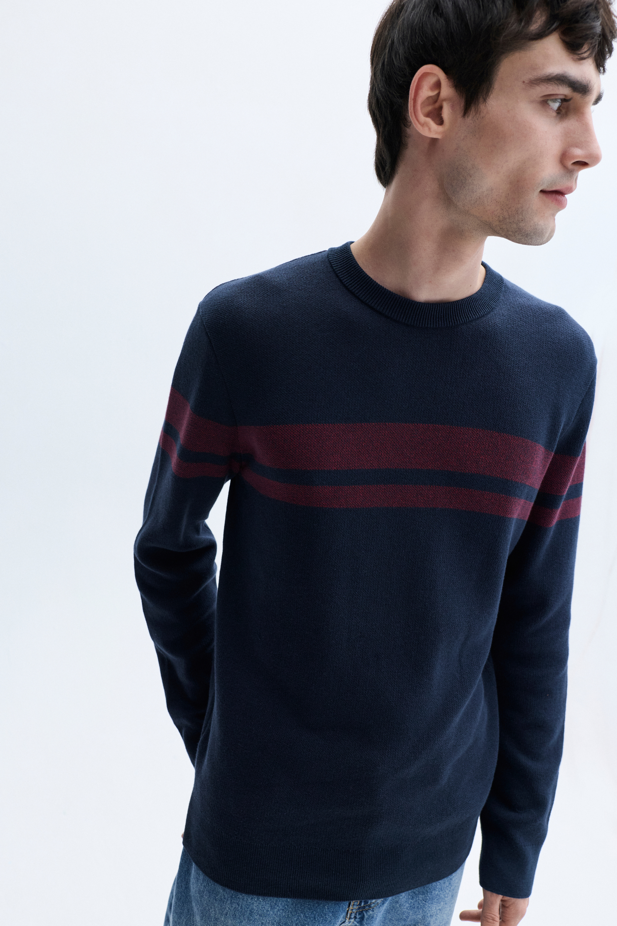 RENK BLOKLU BİSİKLET YAKA KAZAK