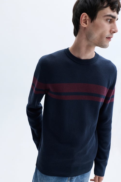  RENK BLOKLU BİSİKLET YAKA KAZAK