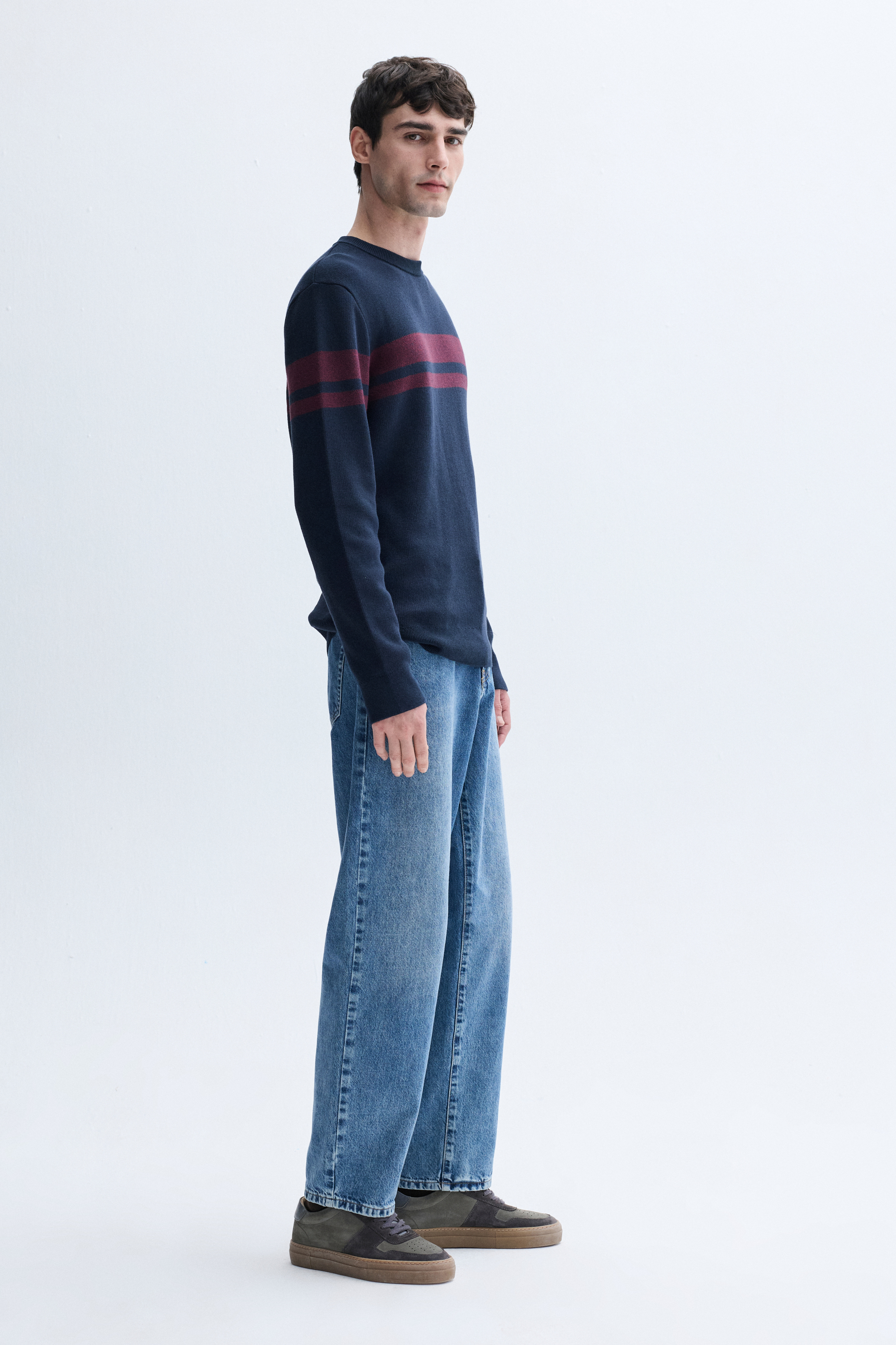 RENK BLOKLU BİSİKLET YAKA KAZAK