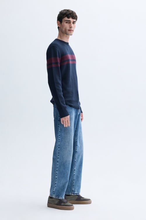  RENK BLOKLU BİSİKLET YAKA KAZAK