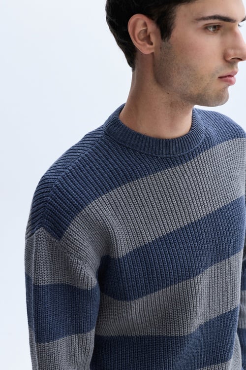 LOOSE FIT ÇİZGİLİ KAZAK