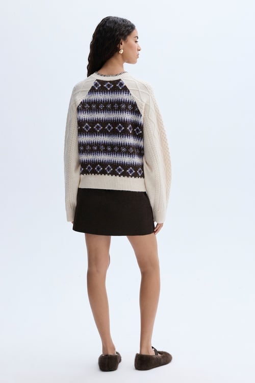 JAKARLI BİSİKLET YAKA HIRKA