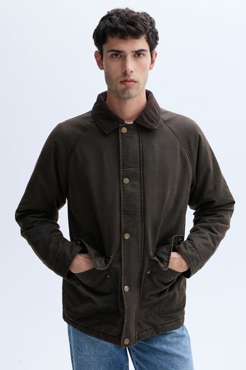 KADİFE YAKA MUMLU MONT