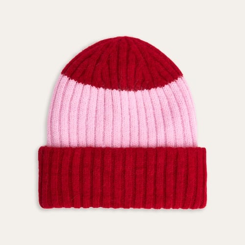 YÜN KARIŞIMLI RENK BLOKLU BERE