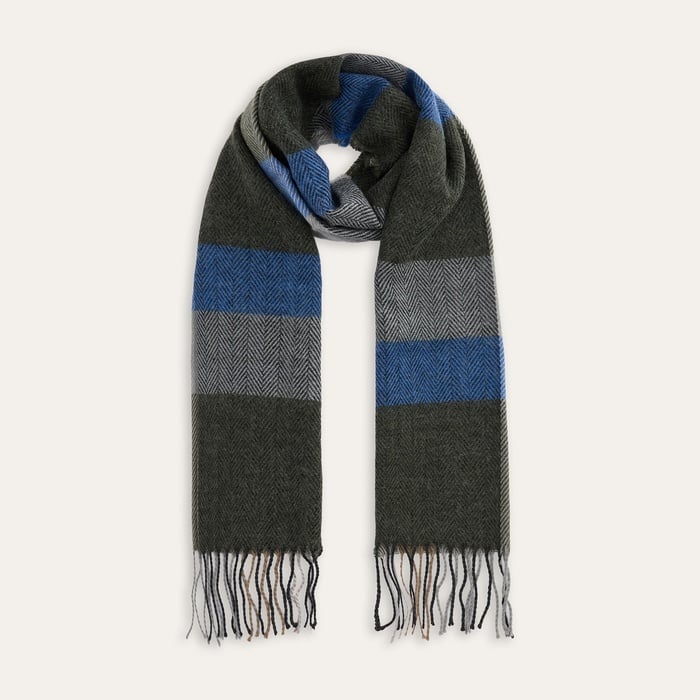 ÇİZGİLİ YÜN KARIŞIMLI ATKI