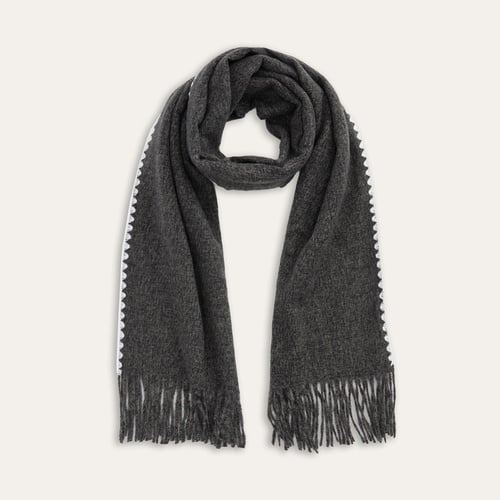 DİKİŞ DETAYLI PÜSKÜLLÜ ATKI