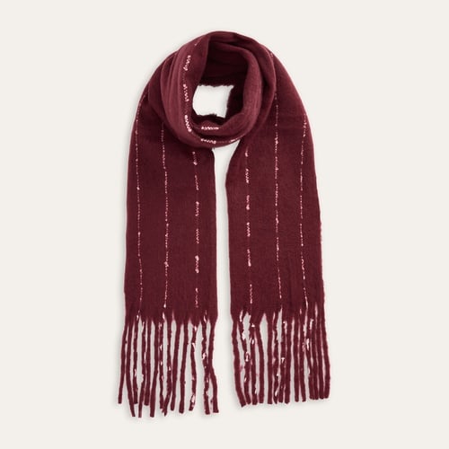 ÇİZGİLİ PÜSKÜLLÜ YUMUŞAK DOKULU ATKI