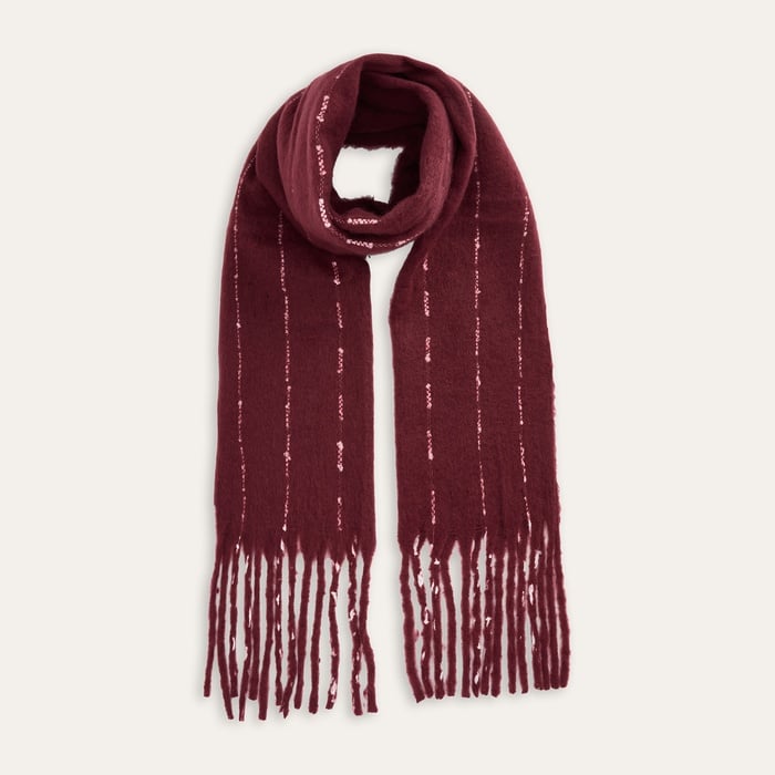 ÇİZGİLİ PÜSKÜLLÜ YUMUŞAK DOKULU ATKI