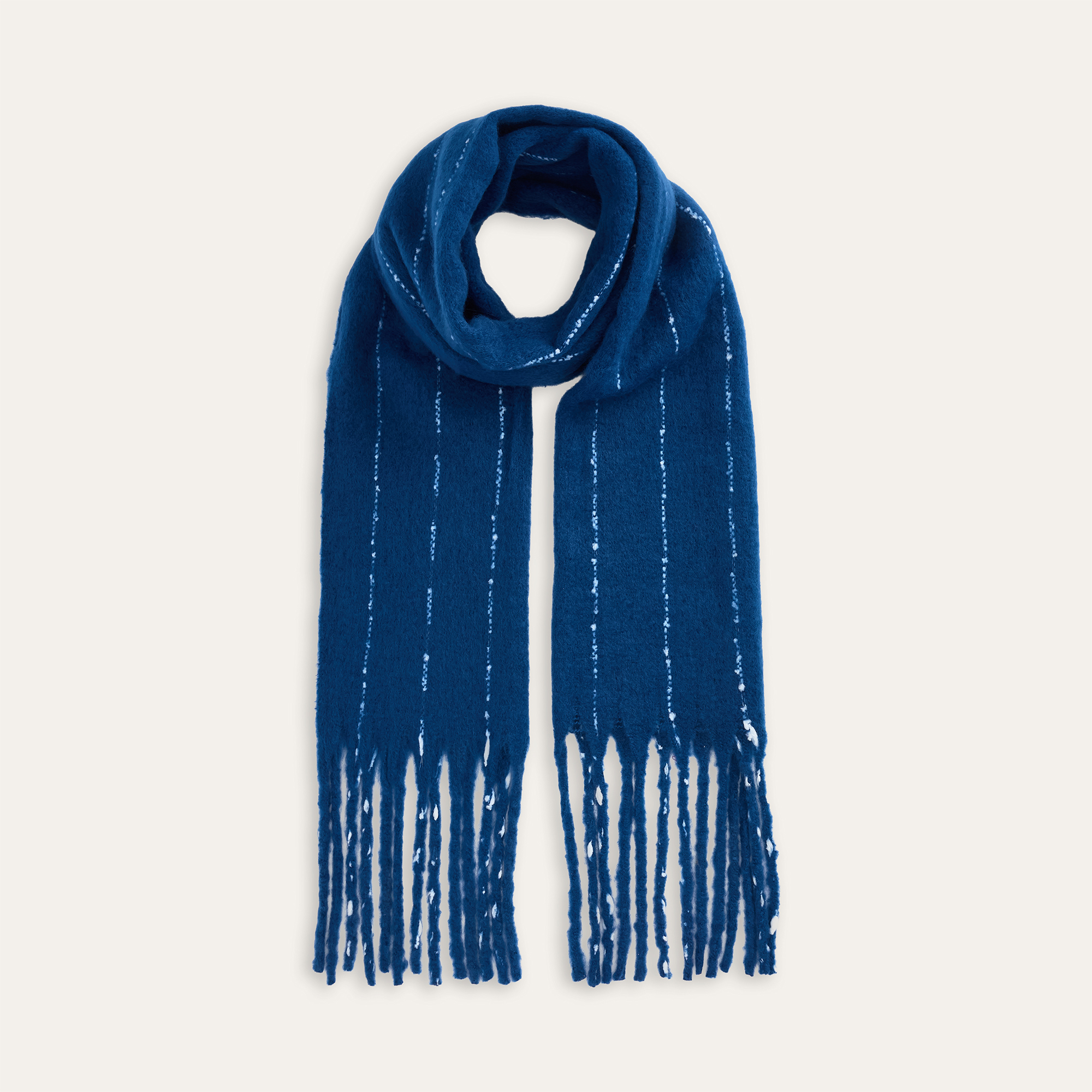 ÇİZGİLİ PÜSKÜLLÜ YUMUŞAK DOKULU ATKI